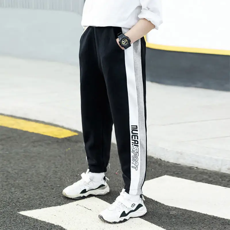 Children's Grey Track Pants 2026 Autumn Medium Large - Image 2