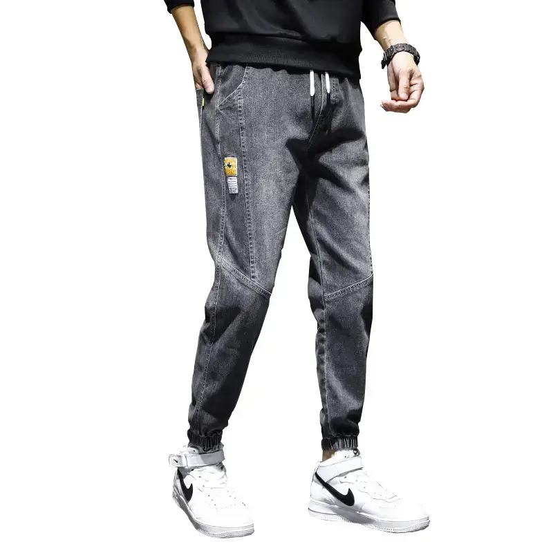 Men Large Black Workwear Pants Casual Leggings Harem - Image 8