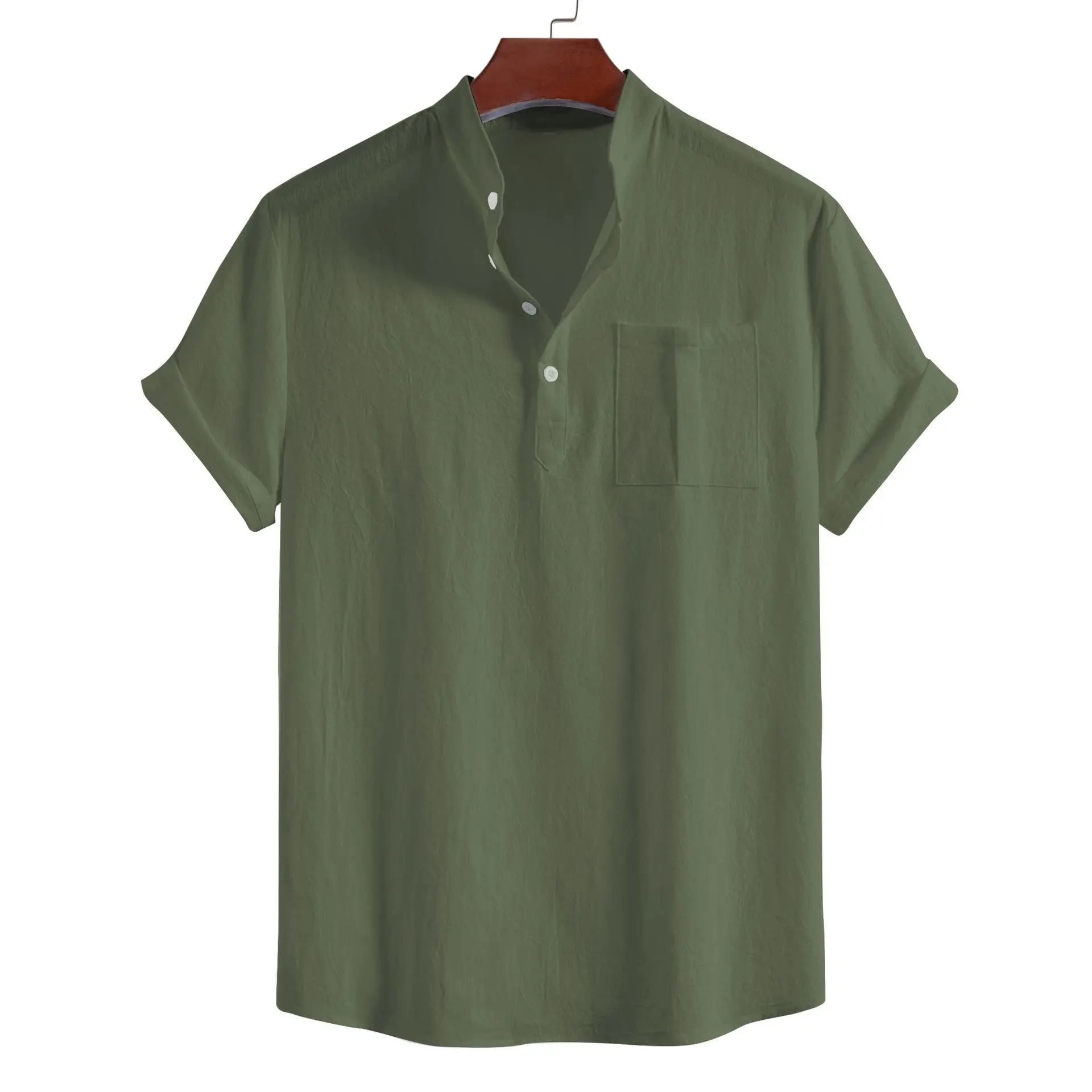 Men's Blue Cross-Border Short Sleeve Pullover Shirt - Image 9