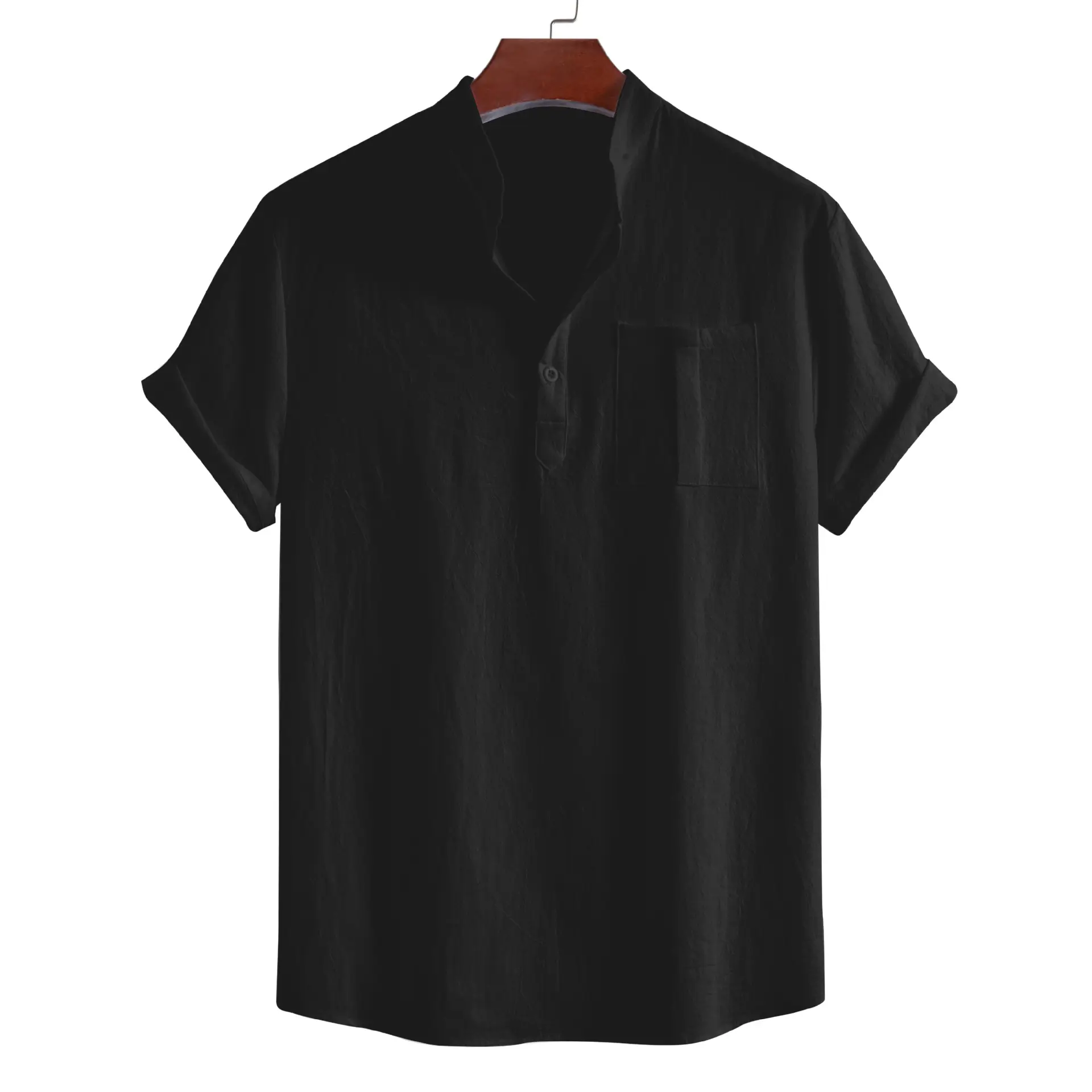 Men's Blue Cross-Border Short Sleeve Pullover Shirt - Image 6
