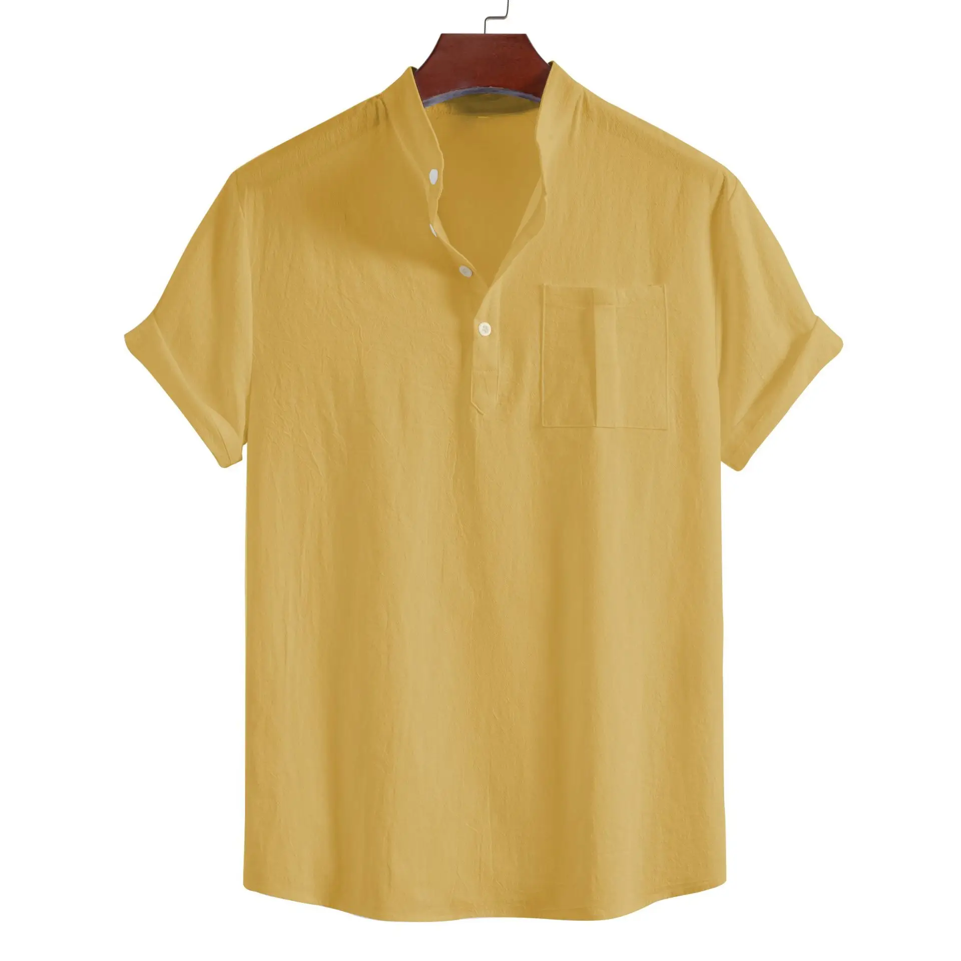 Men's Blue Cross-Border Short Sleeve Pullover Shirt - Image 3