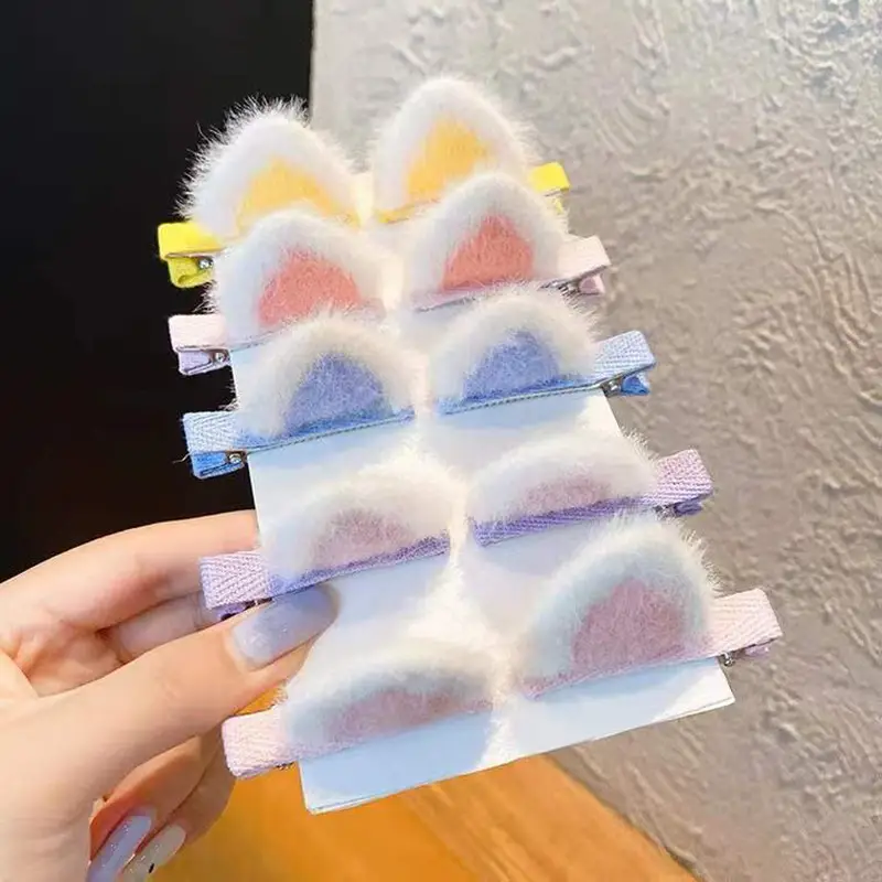 Plush Cat Ear Hair Clip Women's Small Clip Rabbit Hair Clip Headwear Children's Cute Hair Clip Top Clip Duckbill Clip - Image 39