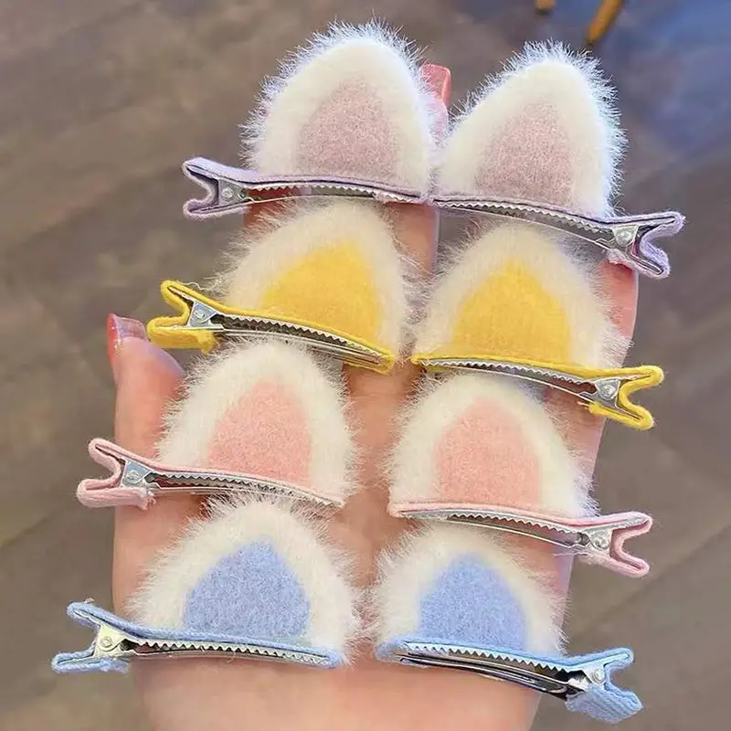 Plush Cat Ear Hair Clip Women's Small Clip Rabbit Hair Clip Headwear Children's Cute Hair Clip Top Clip Duckbill Clip - Image 40