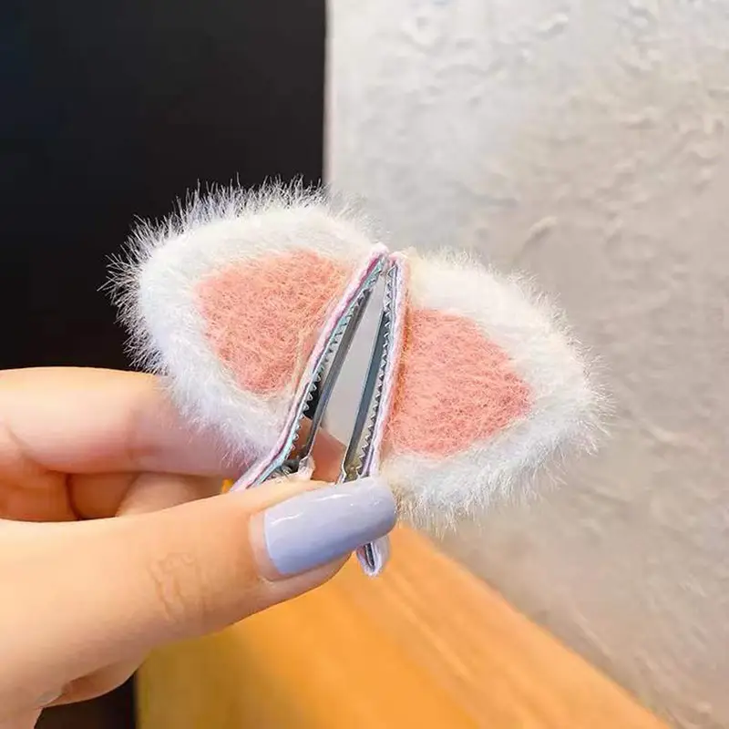Plush Cat Ear Hair Clip Women's Small Clip Rabbit Hair Clip Headwear Children's Cute Hair Clip Top Clip Duckbill Clip - Image 41