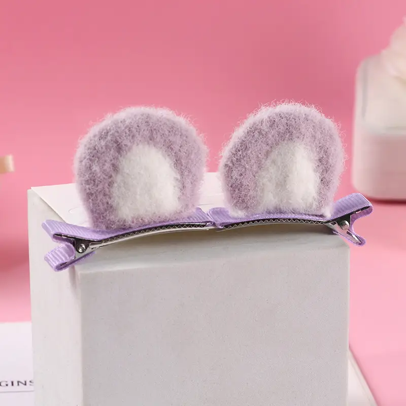 Plush Cat Ear Hair Clip Women's Small Clip Rabbit Hair Clip Headwear Children's Cute Hair Clip Top Clip Duckbill Clip - Image 12