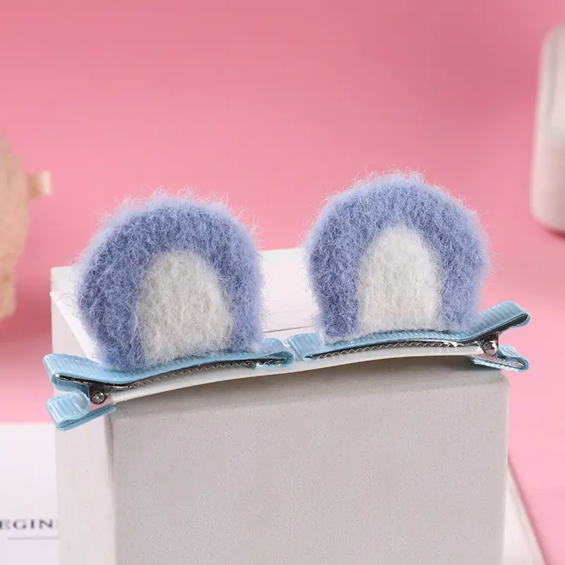 Plush Cat Ear Hair Clip Women's Small Clip Rabbit Hair Clip Headwear Children's Cute Hair Clip Top Clip Duckbill Clip - Image 13