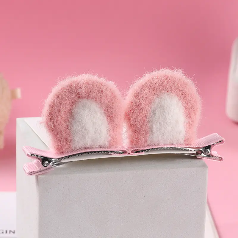 Plush Cat Ear Hair Clip Women's Small Clip Rabbit Hair Clip Headwear Children's Cute Hair Clip Top Clip Duckbill Clip - Image 15
