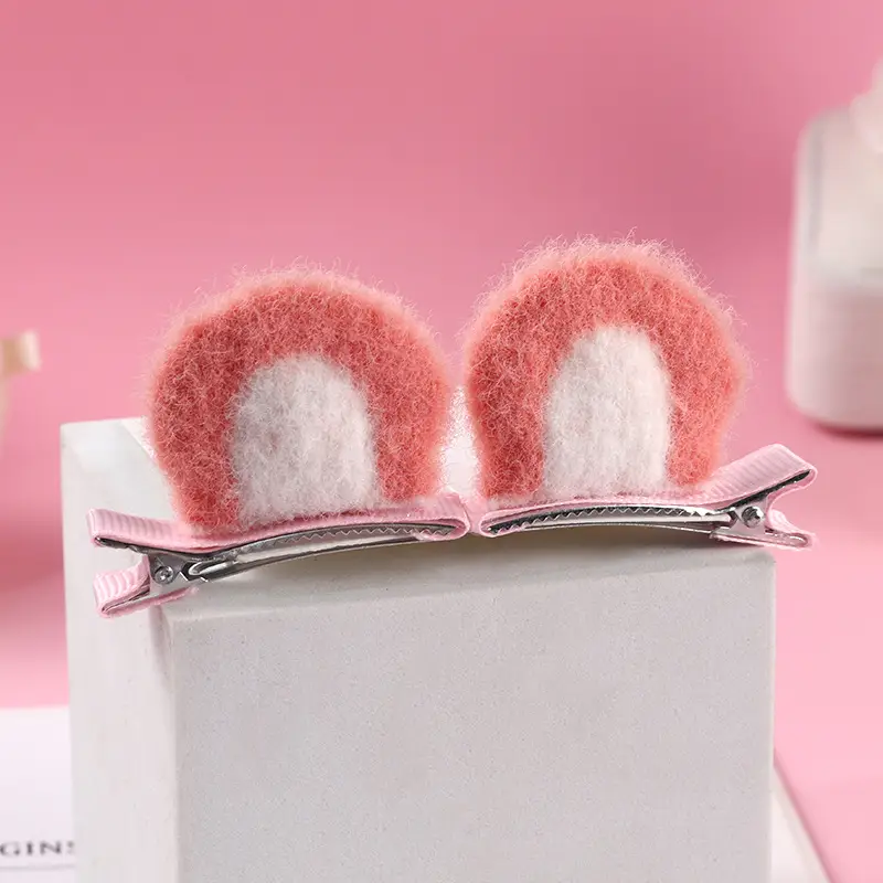 Plush Cat Ear Hair Clip Women's Small Clip Rabbit Hair Clip Headwear Children's Cute Hair Clip Top Clip Duckbill Clip - Image 16