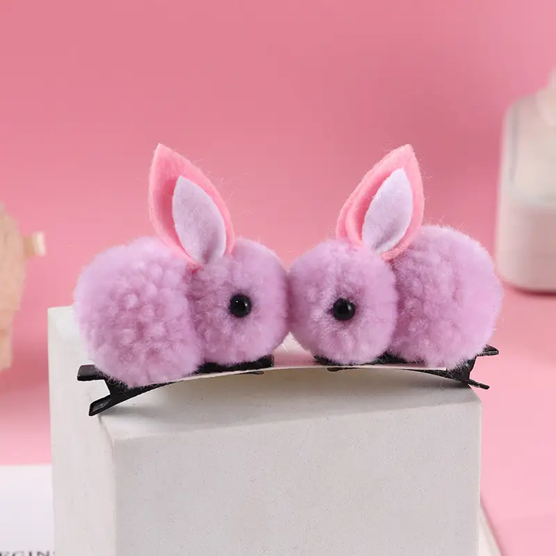 Plush Cat Ear Hair Clip Women's Small Clip Rabbit Hair Clip Headwear Children's Cute Hair Clip Top Clip Duckbill Clip - Image 23