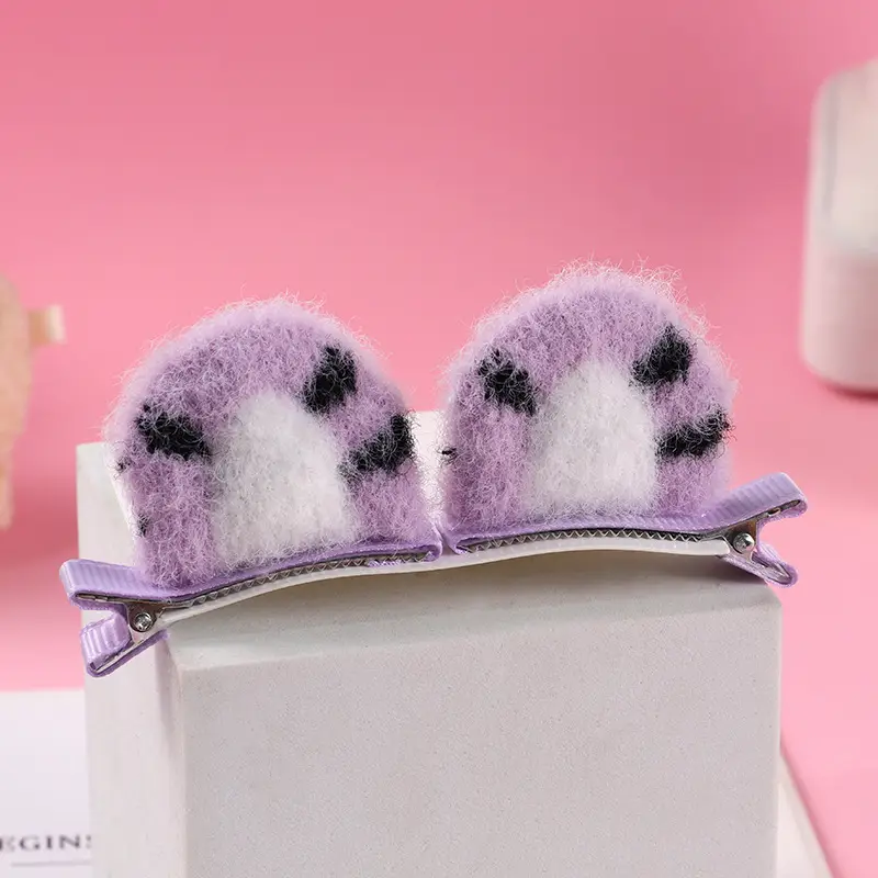 Plush Cat Ear Hair Clip Women's Small Clip Rabbit Hair Clip Headwear Children's Cute Hair Clip Top Clip Duckbill Clip - Image 7