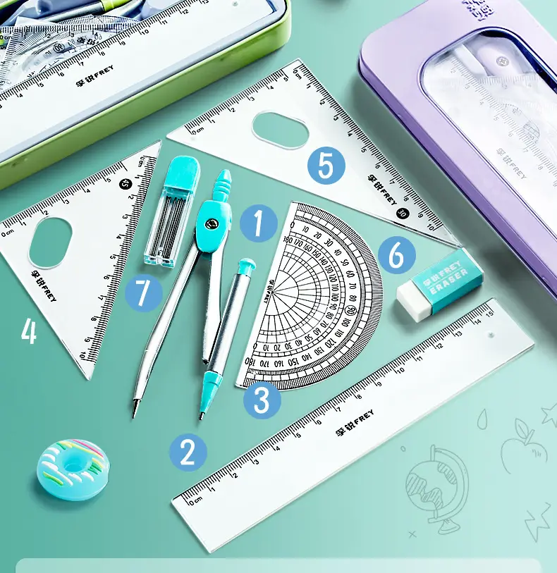 Pink R Standard Set 8 Piece School Tools — feature 5
