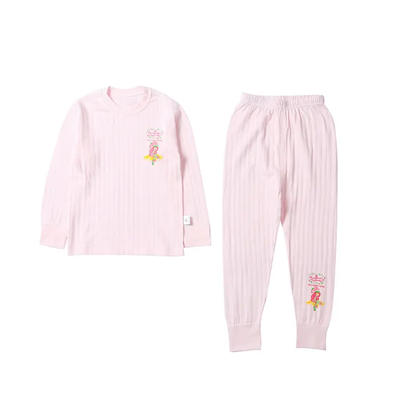 Children Cotton Suit Pink Embroidered Baby Set