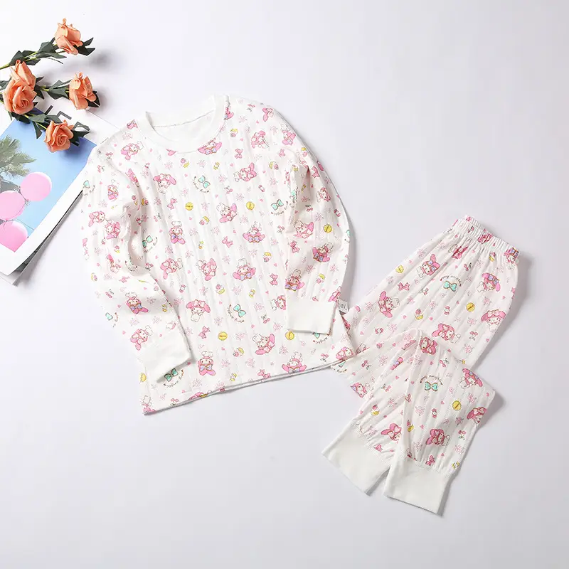 Children Cotton Suit Pink Embroidered Baby Set