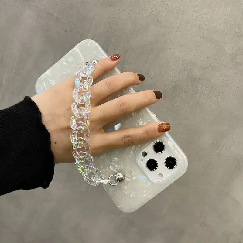 Apple 14 Pro Max Phone Case with Holographic Shell & 12 Chain Bracelet - Image 3