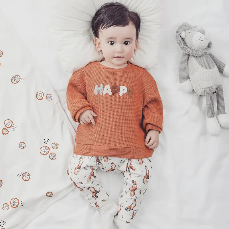 Organic Cotton Baby Pants Spring Autumn Newborn Trousers - Image 3