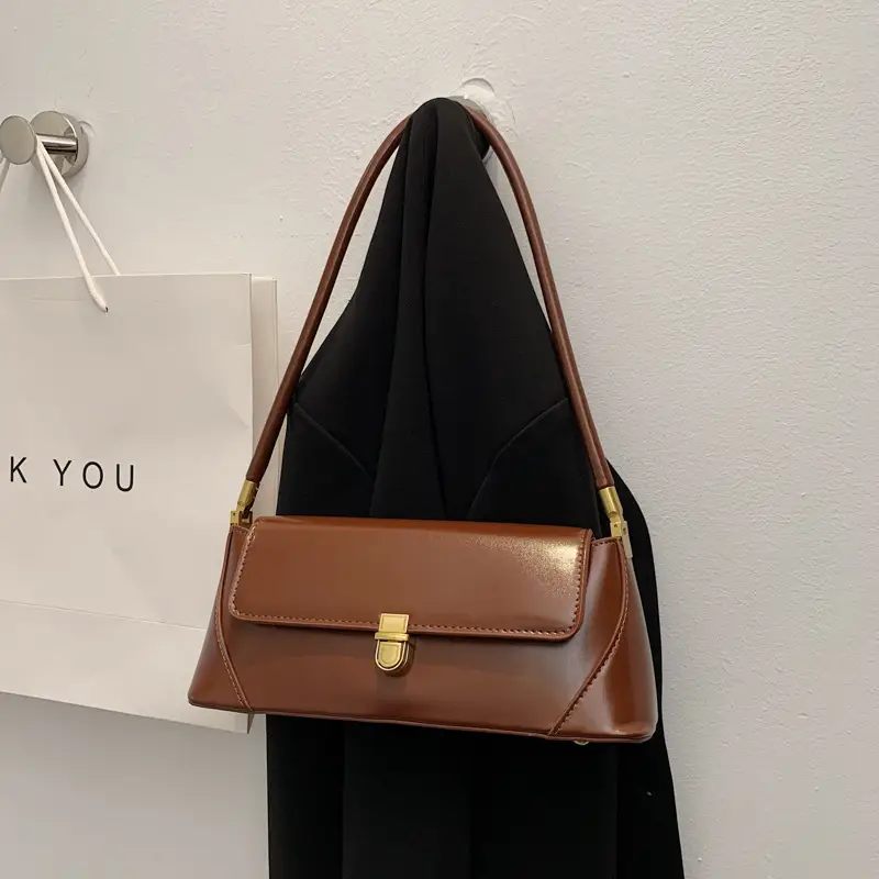 Women's Brown Leather Shoulder Bag 2021 Stylish Small Bag