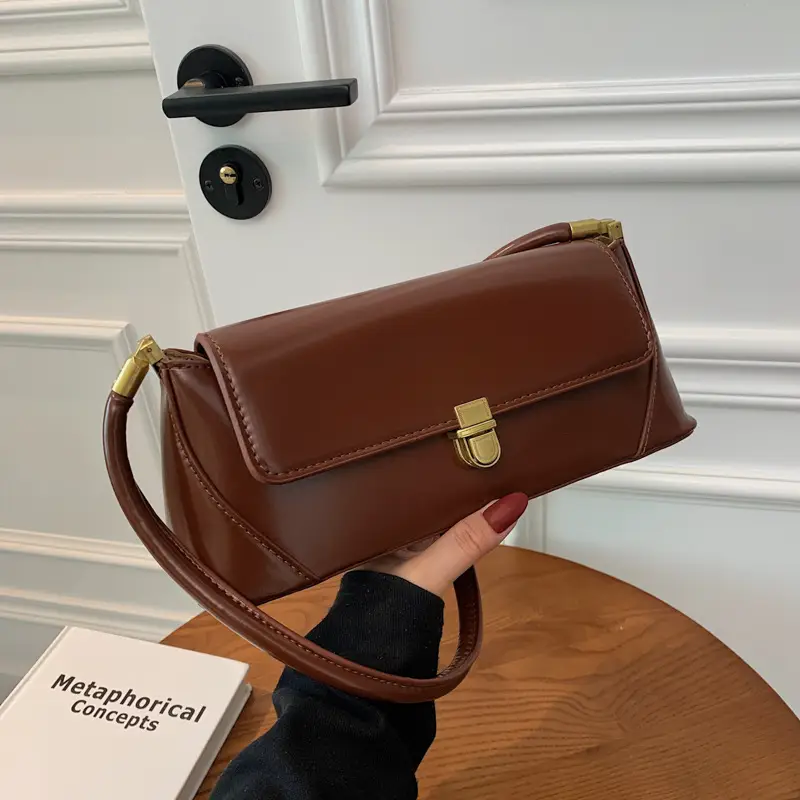 Women's Brown Leather Shoulder Bag 2021 Stylish Small Bag