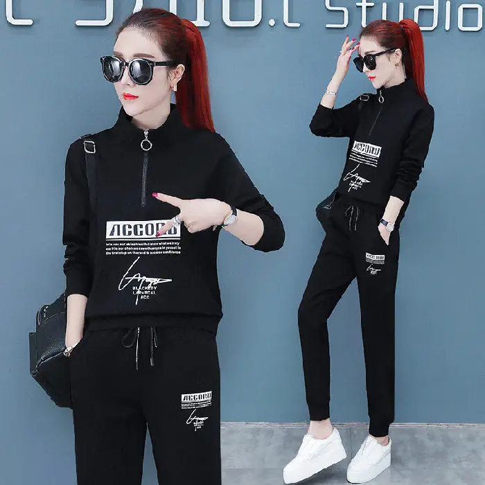 Women Cross-Border Crossbody Sweatshirt Set Red Grey Large