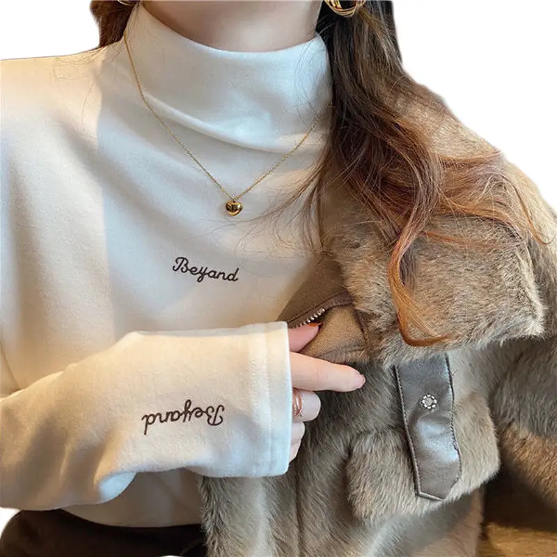 Women Velvet Fleece Slim Fit Shirt Long Sleeve Winter - Image 8