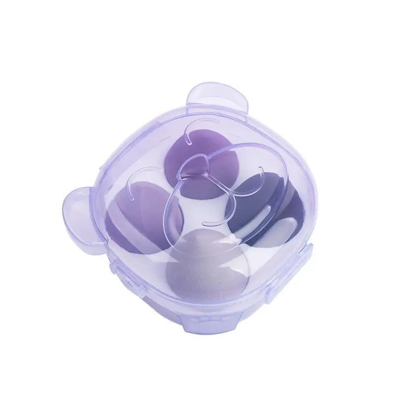 Pink Bear Design Makeup Egg Powder Puff Set