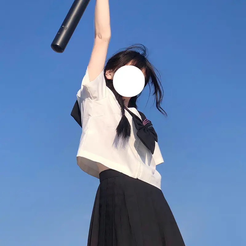 Japanese School Uniform Set White Black Sail Suit - Image 11