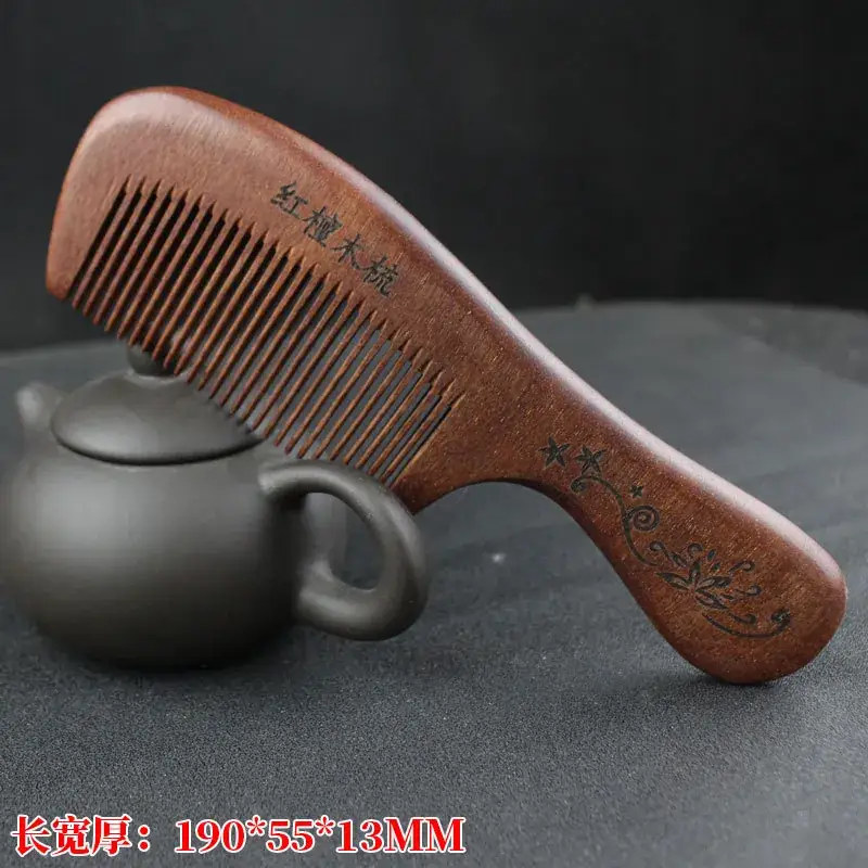 Men's Red Sandalwood Hair Comb 190x55x18mm