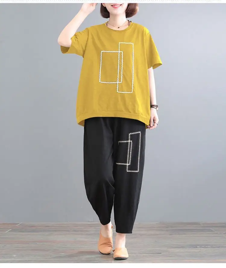 Women Loose Slim Fit Casual Two-Piece Set Large Brown — feature 11
