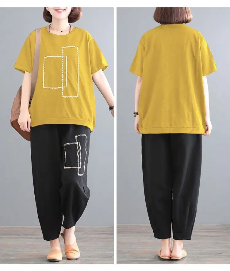 Women Loose Slim Fit Casual Two-Piece Set Large Brown — feature 13