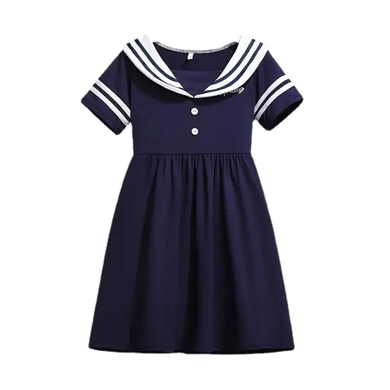 Girls Navy Collar Dress Summer New Medium Large