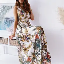 2024 Summer Tube Top High Waist Slit Dress Brown — feature 8