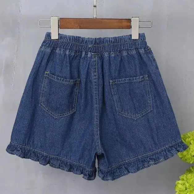 Girls Denim Shorts Mid Size Loose Summer Pants - Image 3