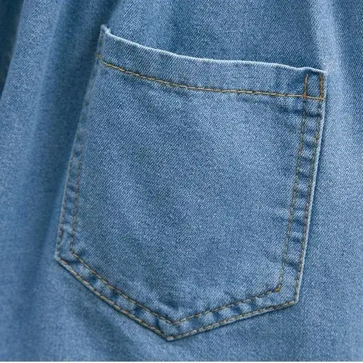 Girls Denim Shorts Mid Size Loose Summer Pants - Image 5