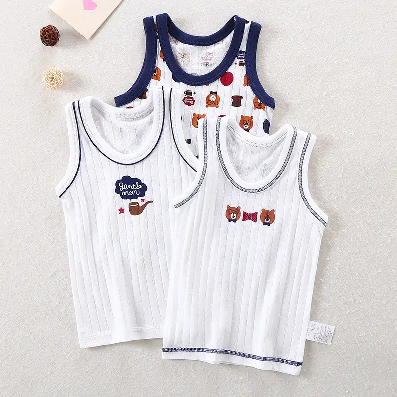Children's Sleeveless Anchor Print Top White Cotton - Image 9