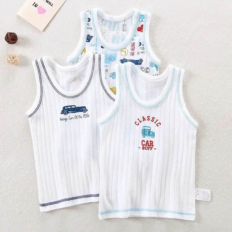 Children's Sleeveless Anchor Print Top White Cotton - Image 10