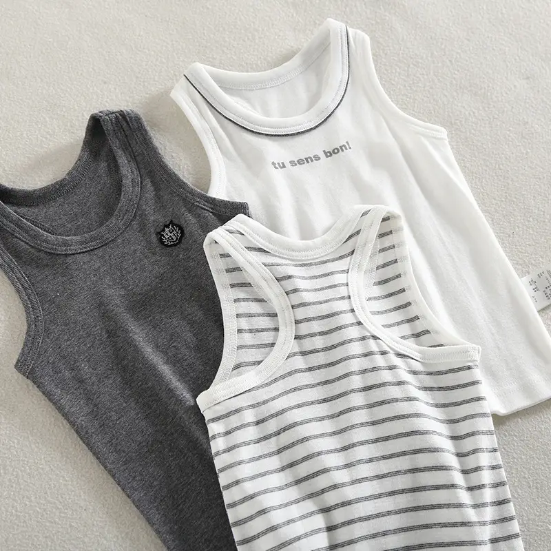 Children's Sleeveless Anchor Print Top White Cotton - Image 14