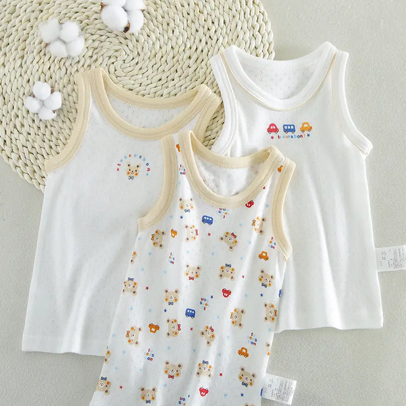 Children's Sleeveless Anchor Print Top White Cotton - Image 6