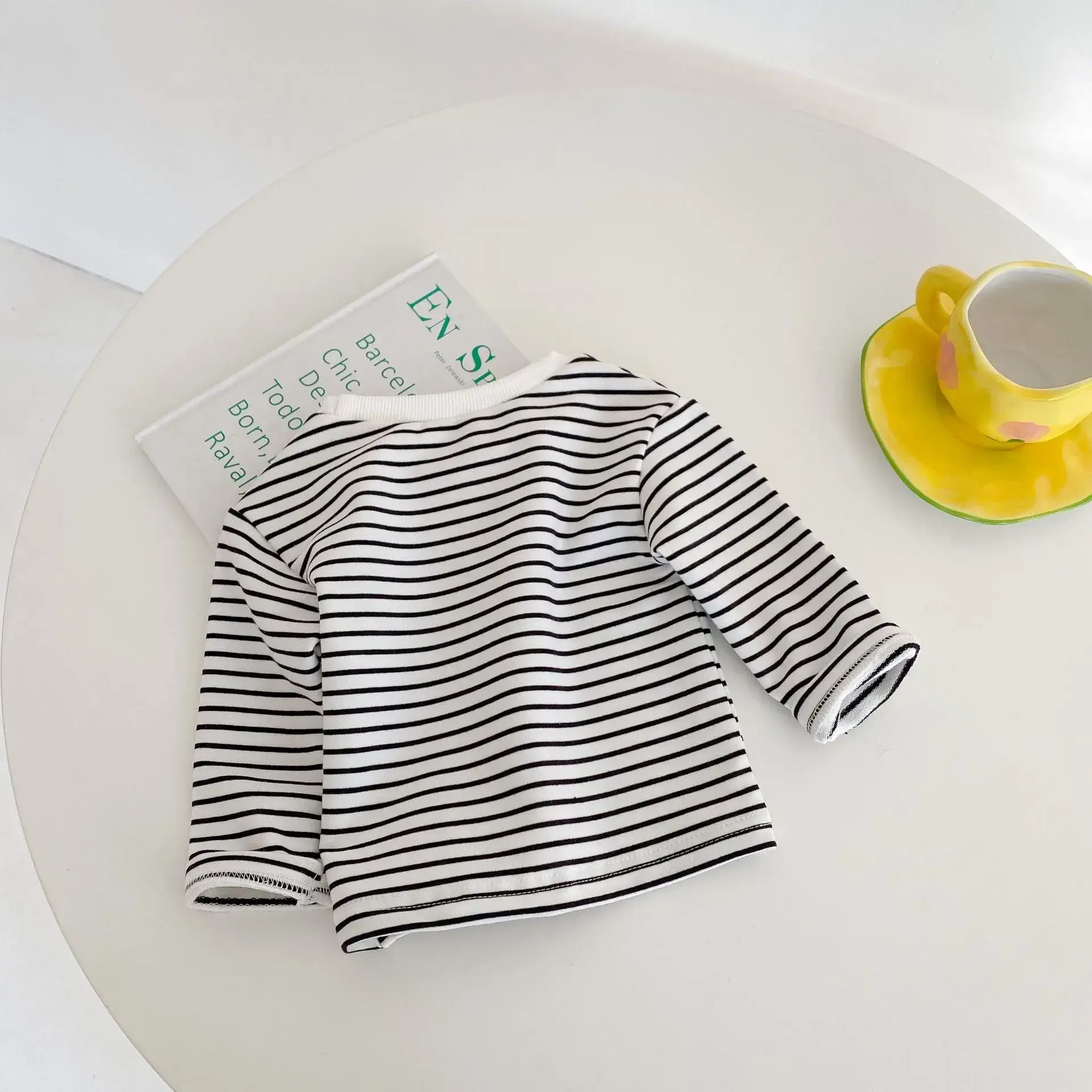 Baby Striped Long Sleeve T-Shirt Blue Skirt Set - Image 3
