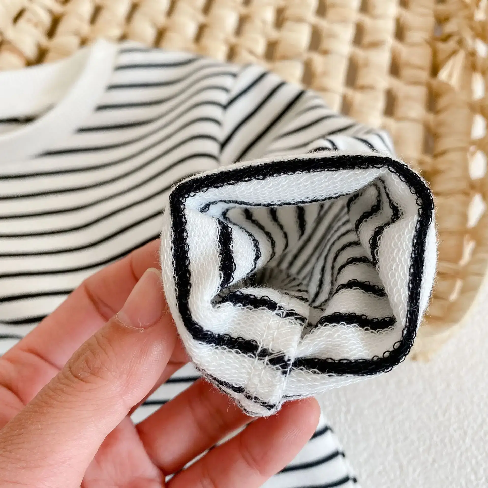 Baby Striped Long Sleeve T-Shirt Blue Skirt Set - Image 5