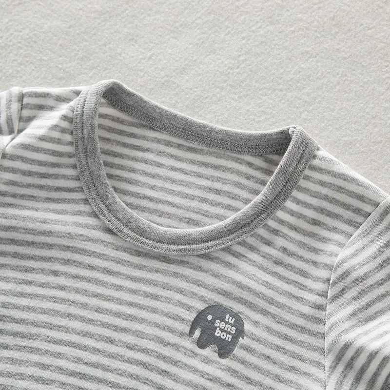 Japanese Style Boys Cotton Striped T-Shirt Set of 2 - Image 4