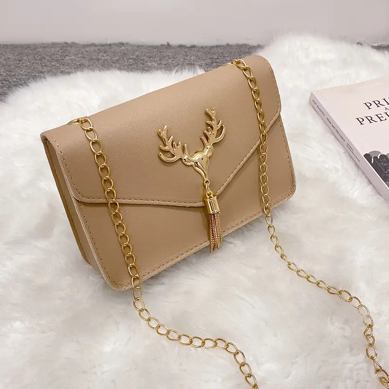Red Golden Deer Tassel Shoulder Crossbody Bag for Women - Image 7
