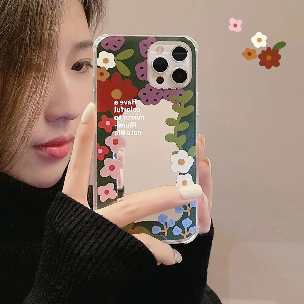 Korean Style Flower Smiley Face iPhone 16 Case - Image 4