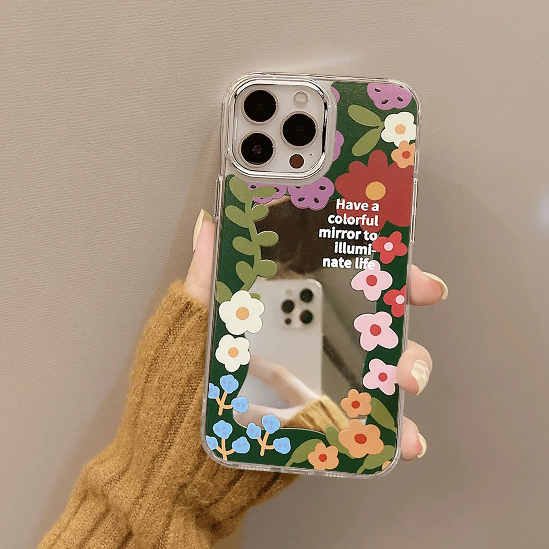 Korean Style Flower Smiley Face iPhone 16 Case - Image 5