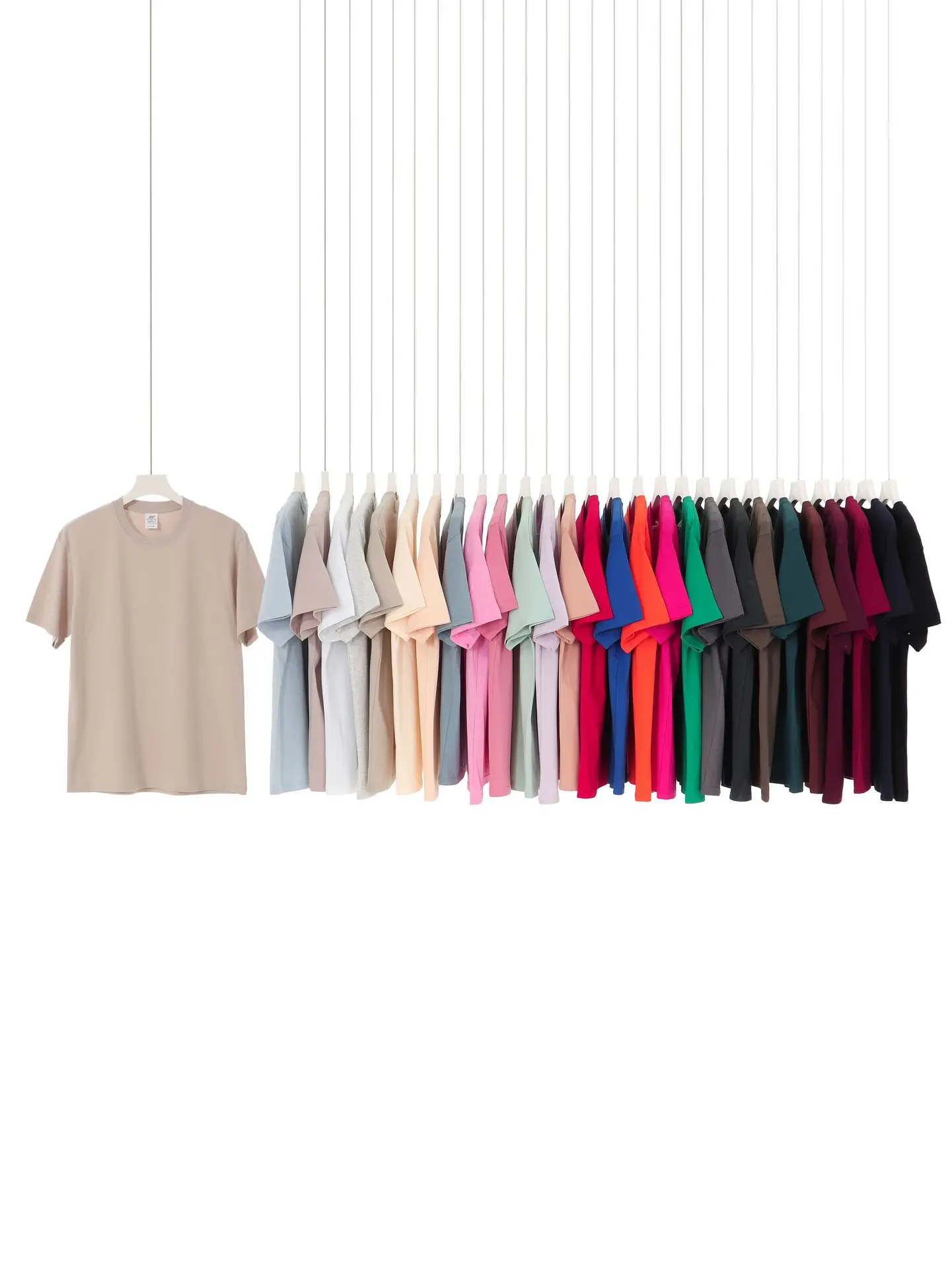 Pink 230g Cotton Short Sleeve T-Shirt - Image 36