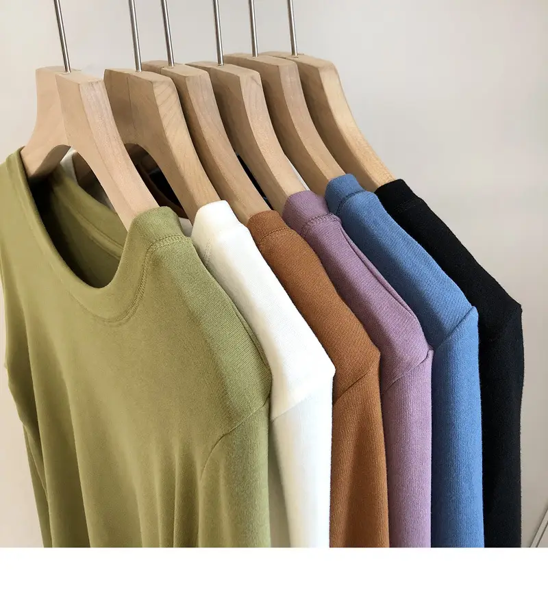 Women White Thermal Long Sleeve T-Shirt 2025 Autumn — feature 13