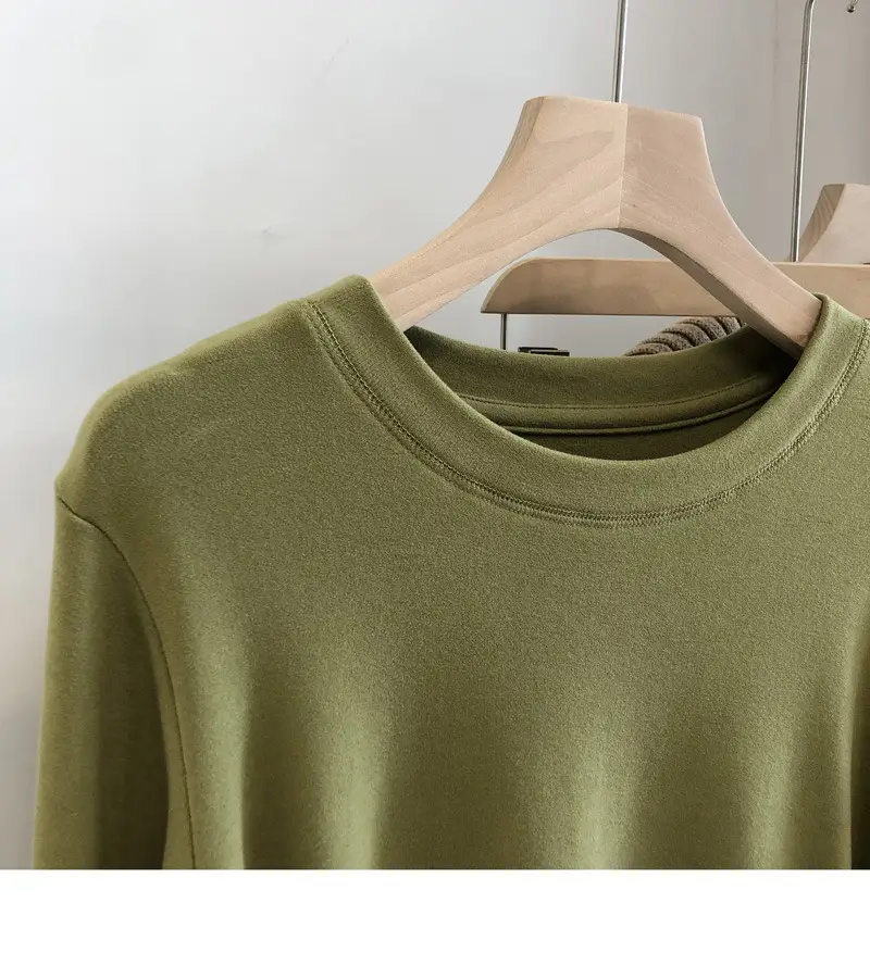 Women White Thermal Long Sleeve T-Shirt 2025 Autumn — feature 17