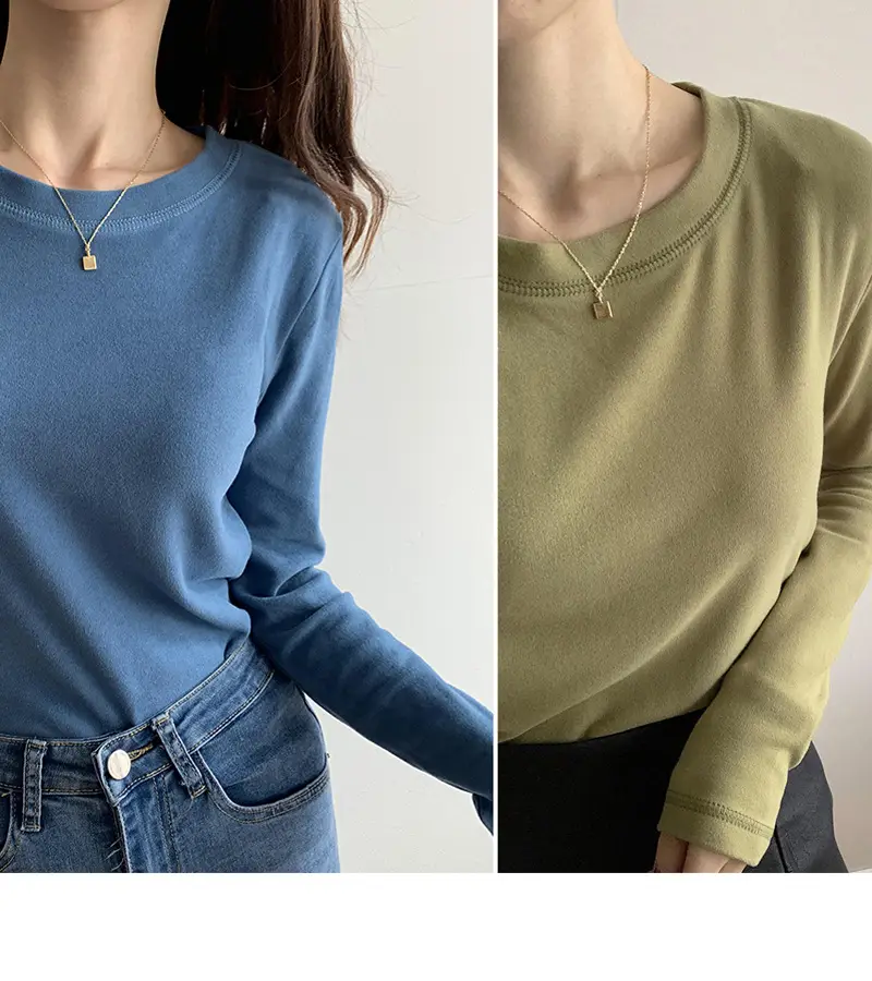 Women White Thermal Long Sleeve T-Shirt 2025 Autumn — feature 7