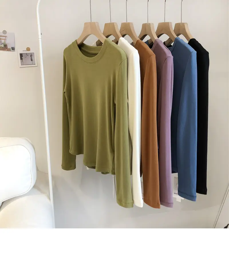 Women White Thermal Long Sleeve T-Shirt 2025 Autumn — feature 8