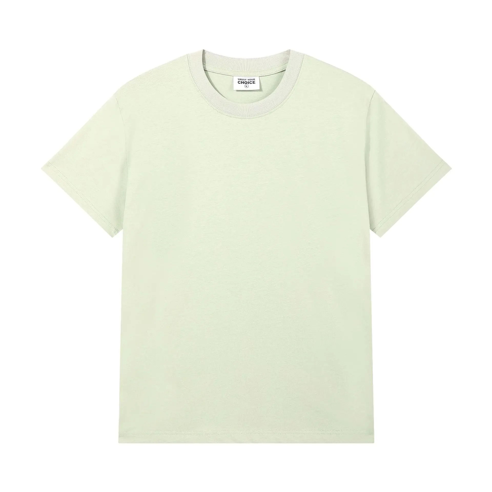 Men Women Cotton T-Shirt Light Blue 240g - Image 13