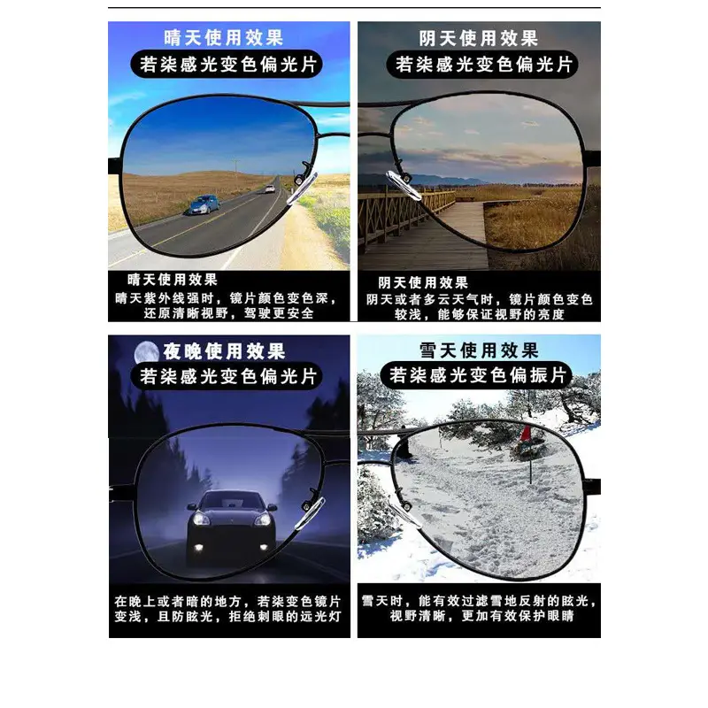 Men Polarized Sunglasses Black Frame Driving Driving Sunglasses - Image 5
