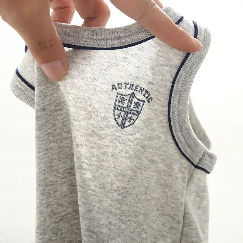 Classic British Style Boys Vest Set 3 Pack Grey Cotton - Image 4